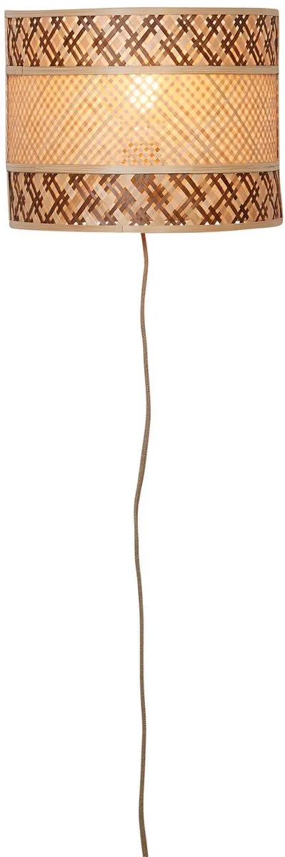 Wandlamp Langkawi - Naturel - Ø32cm - Binnen Bohemian by GOOD&MOJO in Brown – product photo