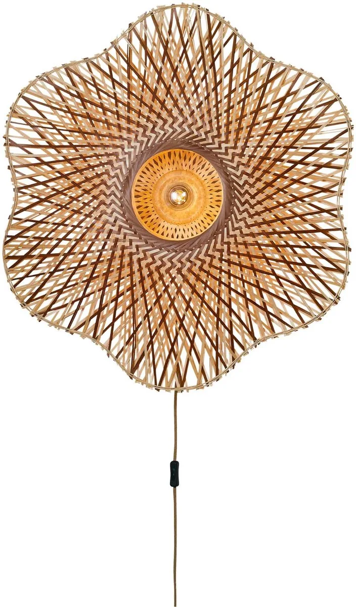 Wandlamp Madura - Naturel - Ø87cm - Binnen Bohemian van GOOD&MOJO in Bruin – productfoto