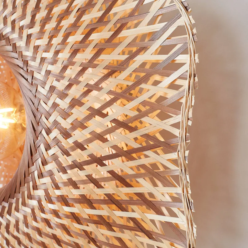 wandlamp Madura, Ø 44 cm, naturel/bruin, stekker van GOOD&MOJO in Licht hout, Bruin – productfoto 4 van 5