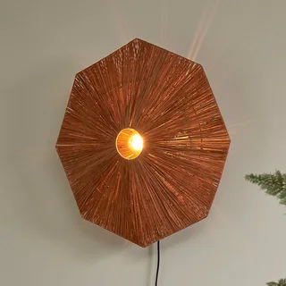 wandlamp Panama, bruin, Ø 65 cm, stekker by GOOD&MOJO in Brown, Black – product photo 1 of 5