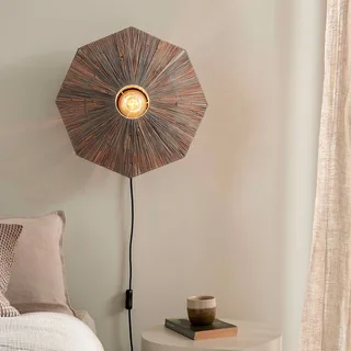 wandlamp Panama, donkergrijs, Ø 45 cm, stekker van GOOD&MOJO in Donkergrijs, Zwart – productfoto 3 van 5