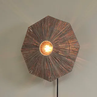 wandlamp Panama, donkergrijs, Ø 45 cm, stekker van GOOD&MOJO in Donkergrijs, Zwart – productfoto 1 van 5