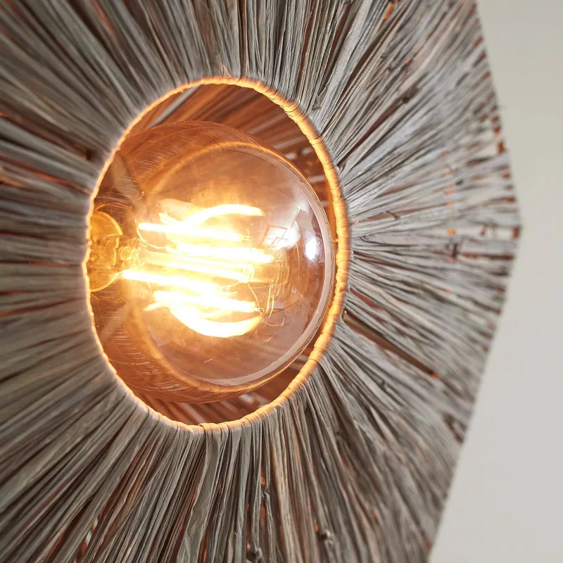 wandlamp Panama, donkergrijs, Ø 45 cm, stekker van GOOD&MOJO in Donkergrijs, Zwart – productfoto 4 van 5