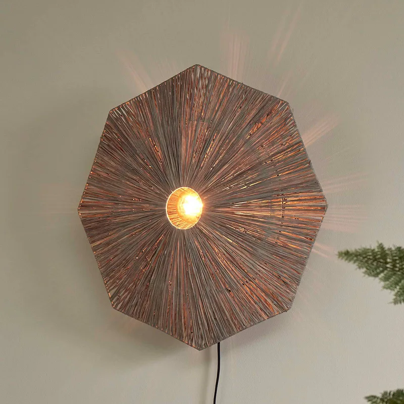 wandlamp Panama, donkergrijs, Ø 65 cm, stekker by GOOD&MOJO in Dark grey, Black – product photo 1 of 5