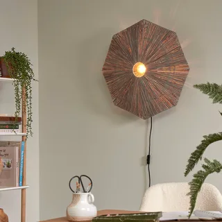 wandlamp Panama, donkergrijs, Ø 65 cm, stekker by GOOD&MOJO in Dark grey, Black – product photo 2 of 5