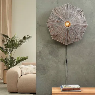 wandlamp Panama, donkergrijs, Ø 65 cm, stekker by GOOD&MOJO in Dark grey, Black – product photo 3 of 5