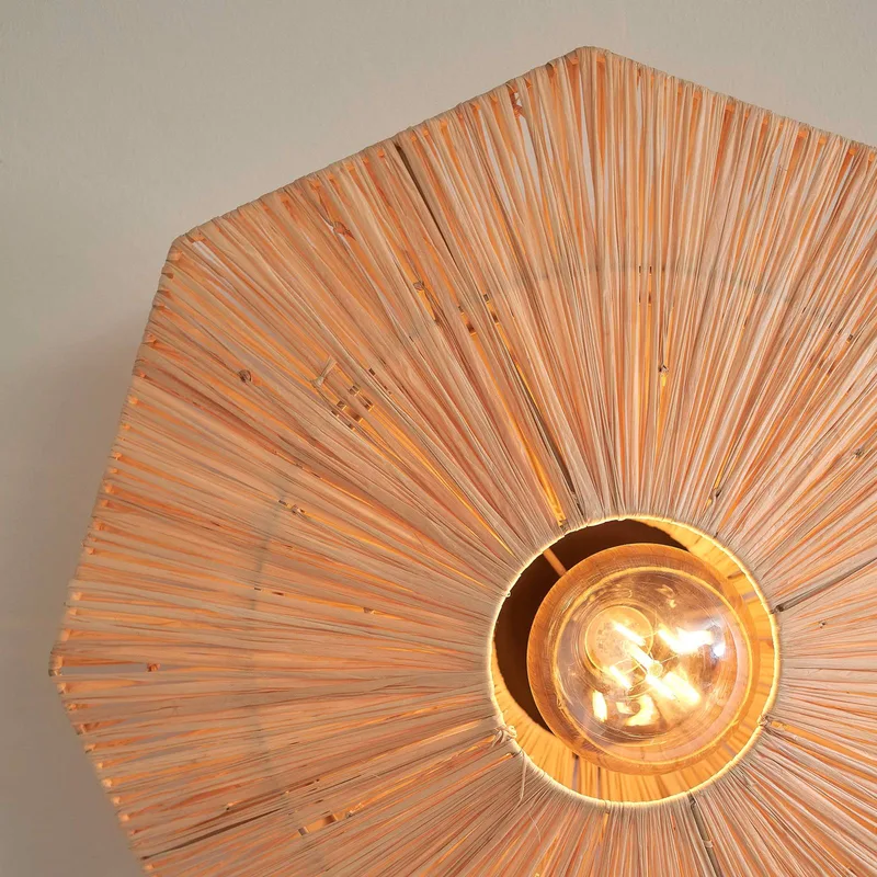 wandlamp Panama, naturel, Ø 45 cm, stekker van GOOD&MOJO in Naturel, Zwart – productfoto 5 van 5