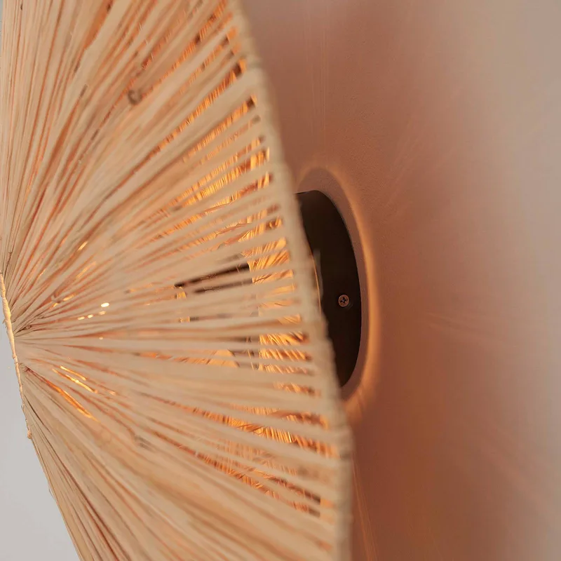 wandlamp Panama, naturel, Ø 65 cm, stekker by GOOD&MOJO in Natural, Black – product photo 5 of 5