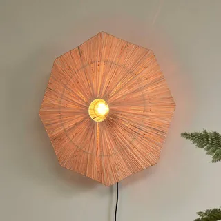 wandlamp Panama, naturel, Ø 65 cm, stekker by GOOD&MOJO in Natural, Black – product photo 1 of 5