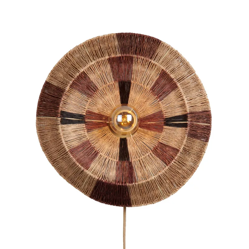 wandlamp Serengeti, Ø 45 cm, bruin, jute, stekker by GOOD&MOJO in Brown, Natural – product photo 3 of 5