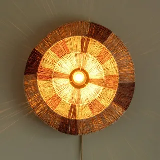 wandlamp Serengeti, Ø 45 cm, bruin, jute, stekker by GOOD&MOJO in Brown, Natural – product photo 1 of 5