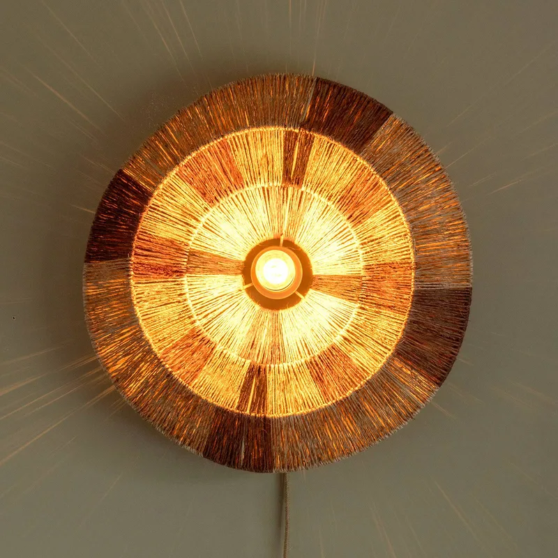 wandlamp Serengeti, Ø 45 cm, bruin, jute, stekker by GOOD&MOJO in Brown, Natural – product photo 1 of 5