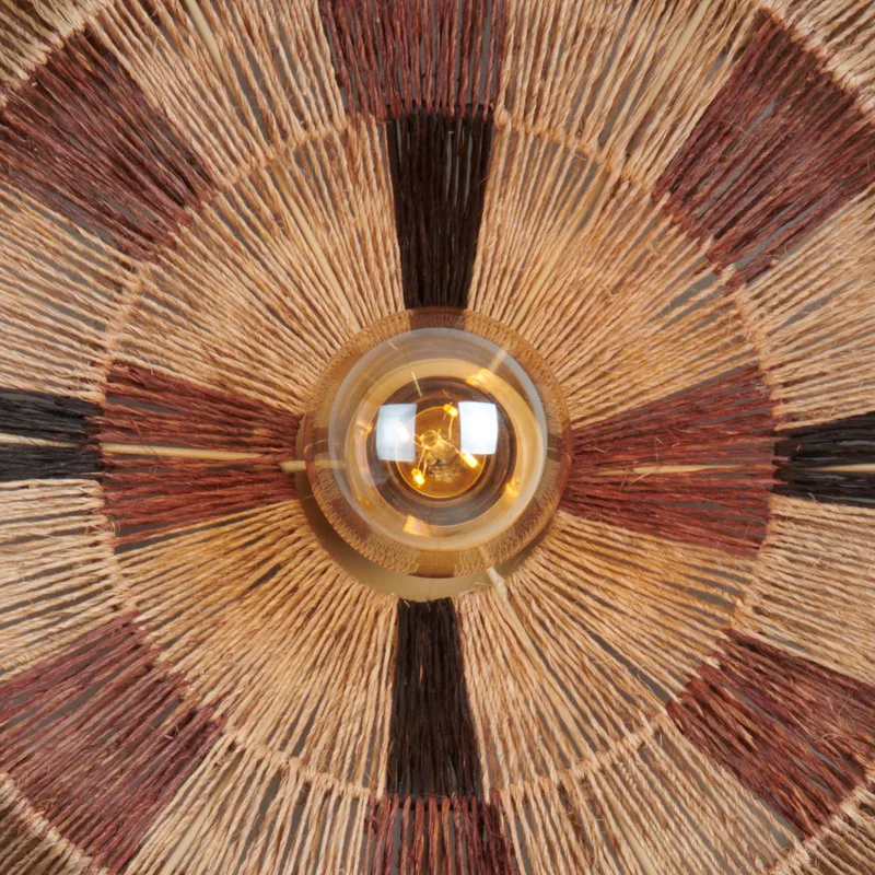 wandlamp Serengeti, Ø 60 cm, bruin, jute, stekker van GOOD&MOJO in Bruin, Naturel – productfoto 4 van 5