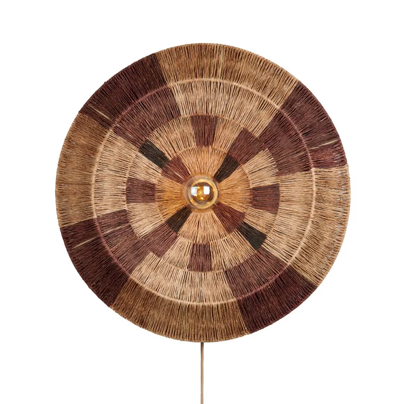 wandlamp Serengeti, Ø 60 cm, bruin, jute, stekker van GOOD&MOJO in Bruin, Naturel – productfoto 5 van 5