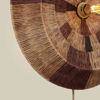 wandlamp Serengeti, Ø 60 cm, bruin, jute, stekker van GOOD&MOJO in Bruin, Naturel – productfoto 3 van 5