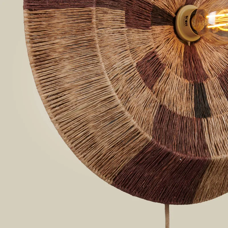 wandlamp Serengeti, Ø 60 cm, bruin, jute, stekker van GOOD&MOJO in Bruin, Naturel – productfoto 3 van 5