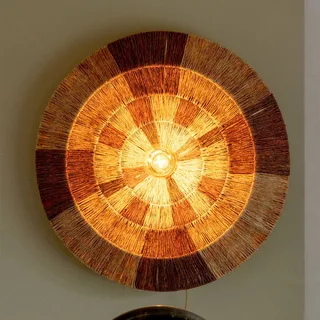 wandlamp Serengeti, Ø 60 cm, bruin, jute, stekker van GOOD&MOJO in Bruin, Naturel – productfoto 1 van 5