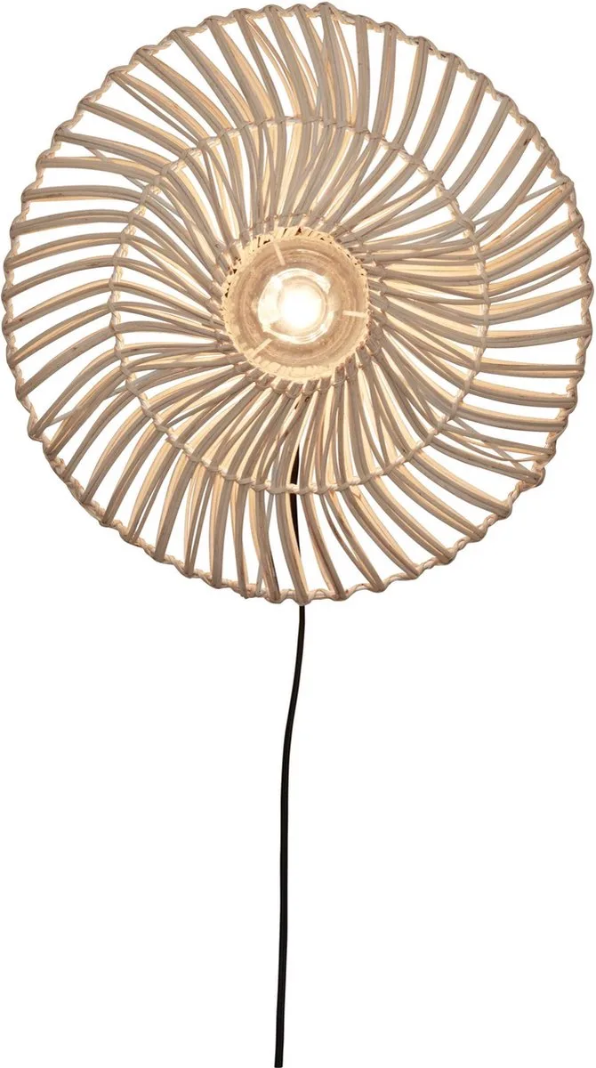 Wandlamp Zanzibar - Rotan - Ø40cm - Binnen Modern van GOOD&MOJO in Wit – productfoto