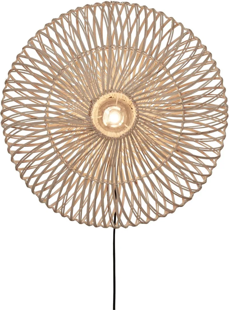Wandlamp Zanzibar - Rotan - Ø55cm - Binnen Modern de Good&Mojo en Blanc – photo du produit