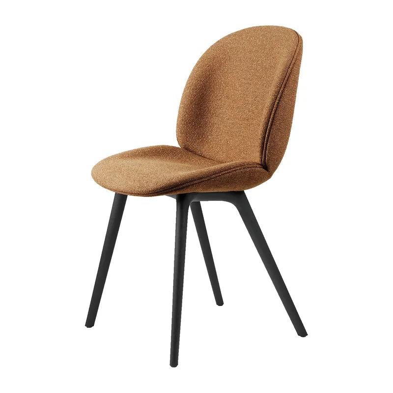 Beetle dining chair fully upholstered-plastic base Around bouclé 032-black van GUBI – productfoto