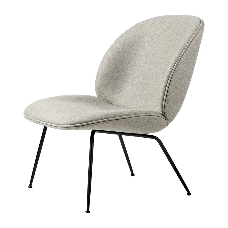 Beetle lounge chair fully upholstered conic base Plain 0025-black van GUBI – productfoto