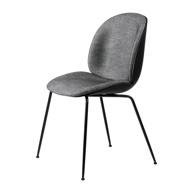 Beetle Stuhl Vorderseite gepolstert schwarze Beine Plain 0023-black by GUBI – product photo
