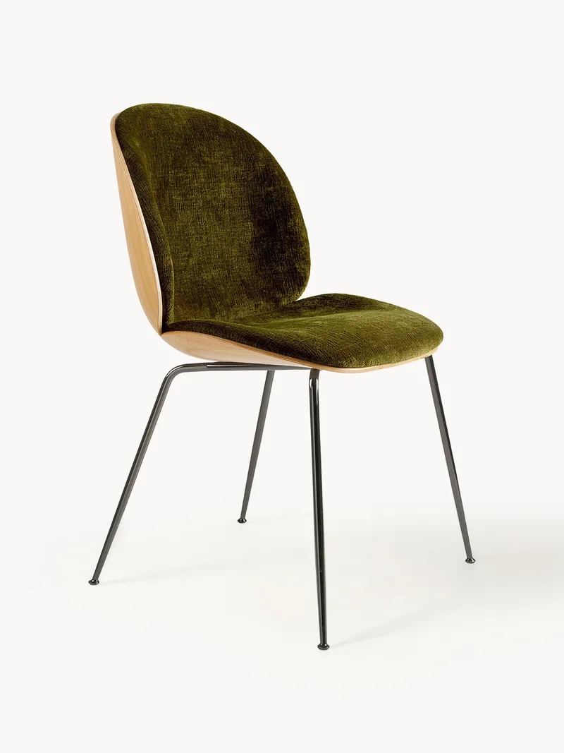 Fluwelen stoel Beetle met zitvlak by GUBI – product photo