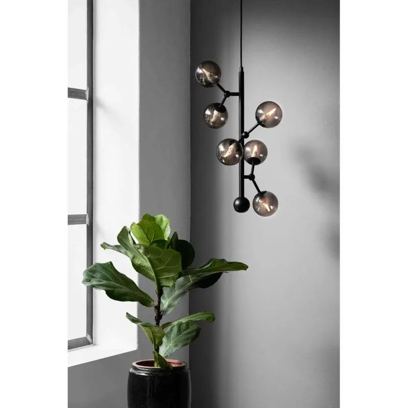 Atom Vertical hanglamp, rookgrijs by Halo Design – product photo