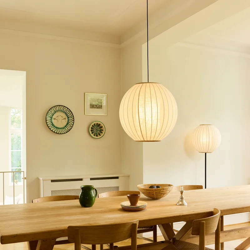 BALLOON vloerlamp, hoogte 150 cm, crème, textiel de Halo Design – photo du produit