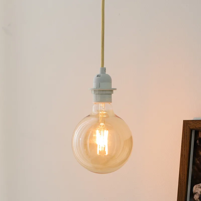 BASIC hanglamp, wit/beige, Ø 8 cm, E27 von Halo Design – Produktfoto