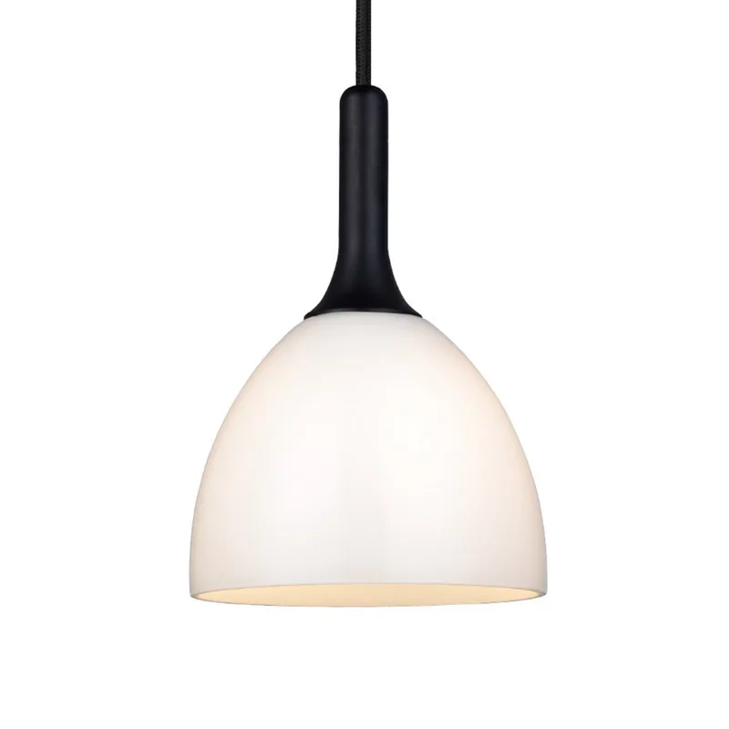 BELLEVUE hanglamp zwart/opaal 14 cm glas G9 by Halo Design – product photo