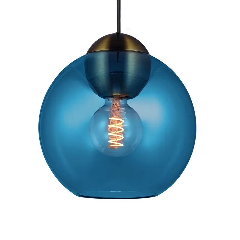BUBBLES hanglamp, blauw, Ø 24 cm, glas, E27 de Halo Design – photo du produit