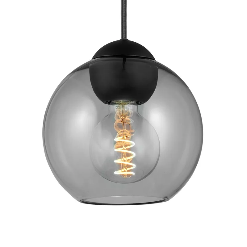 BUBBLES hanglamp, rookgrijs Ø 18 cm glas E27 van Halo Design – productfoto