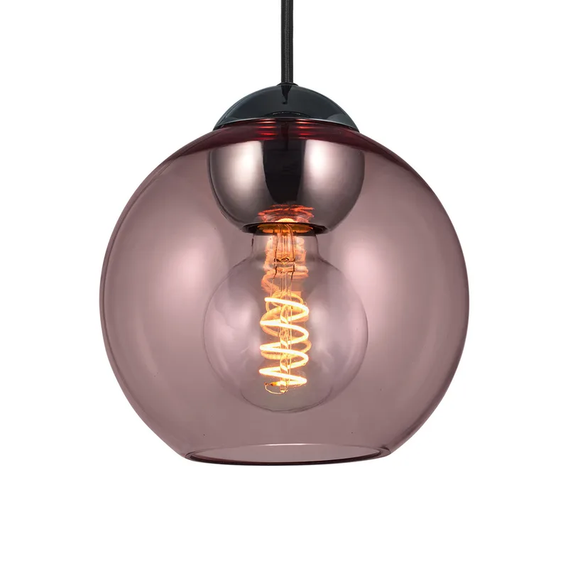 BUBBLES hanglamp, rosé, Ø 18 cm, glas, E27 de Halo Design – photo du produit