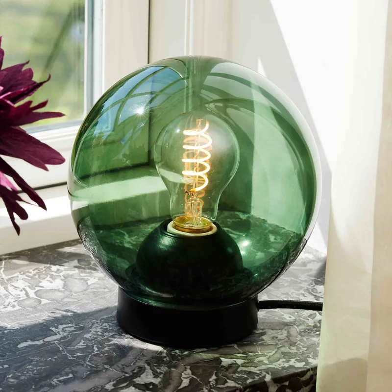 BUBBLES tafellamp, groen, Ø 18 cm, glas, E27 van Halo Design – productfoto