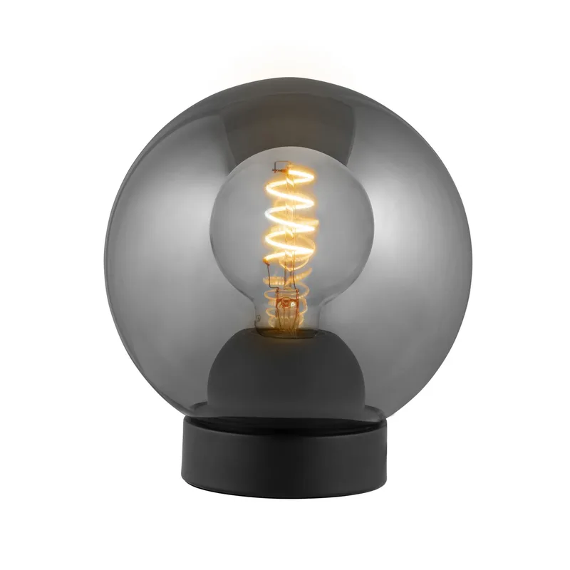 BUBBLES tafellamp, rookgrijs Ø 18 cm glas E27 van Halo Design – productfoto