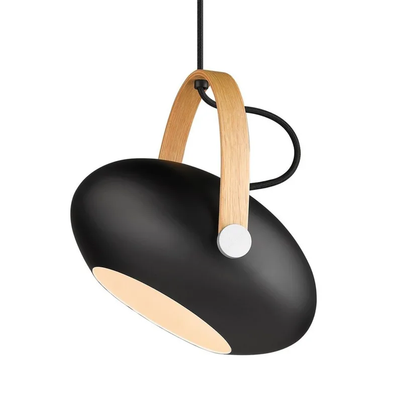 D.C Hanglamp Ø26 Black/Oak van Halo Design – productfoto