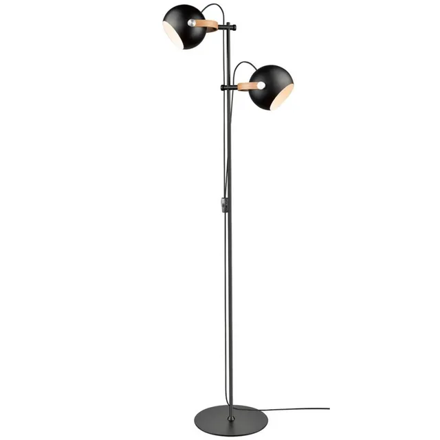 D.C Vloerlamp 2L Ø18 Black/Oak