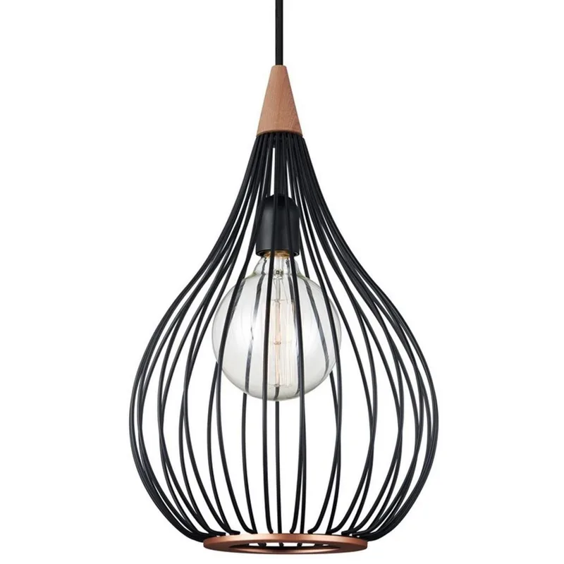 Drops Hanglamp Ø30 Black/Dark Wood von Halo Design – Produktfoto