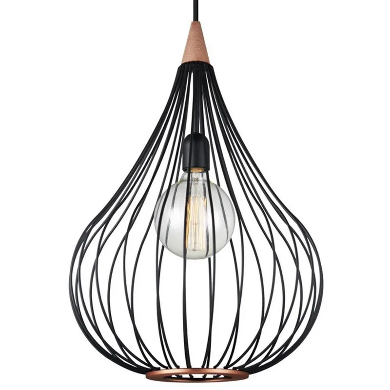 Drops Hanglamp Ø38 Black/Dark Wood van Halo Design – productfoto