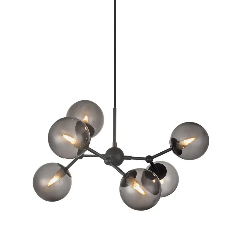 Hanglamp Atom Large Zwart/Rookgrijs de Halo Design – photo du produit