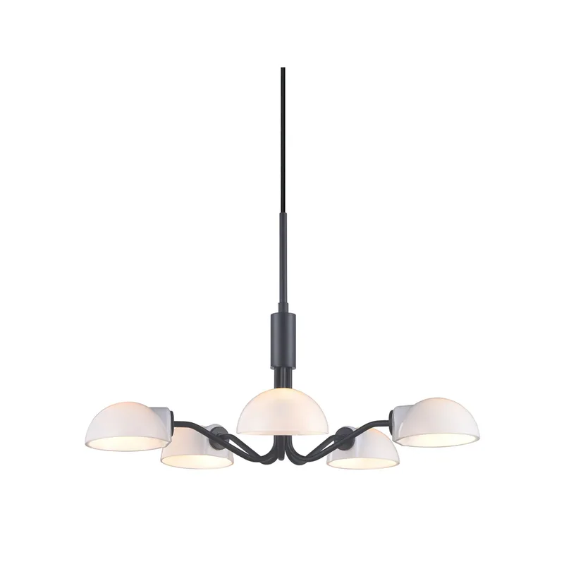 Kjøbenhavn kroonluchter, zwart/opaal, Ø 50 cm de Halo Design – photo du produit