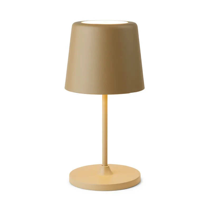 LUMEN LED tafellamp op accu, bruin, 23 cm, IP44 von Halo Design – Produktfoto