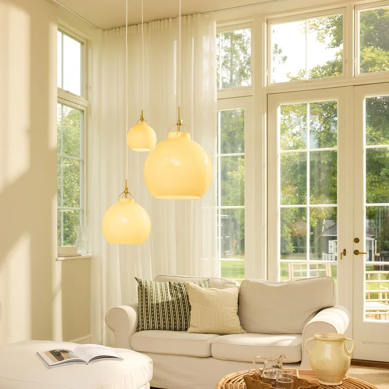 TOSCANA hanglamp, crème, Ø 36 cm, glas van Halo Design – productfoto