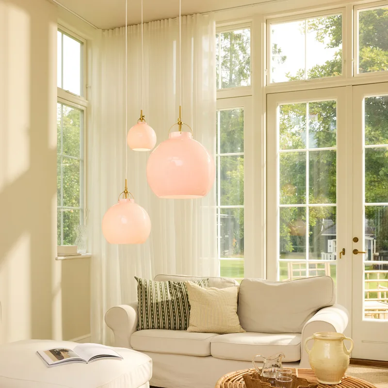 TOSCANA hanglamp, roze, Ø 36 cm, glas van Halo Design – productfoto