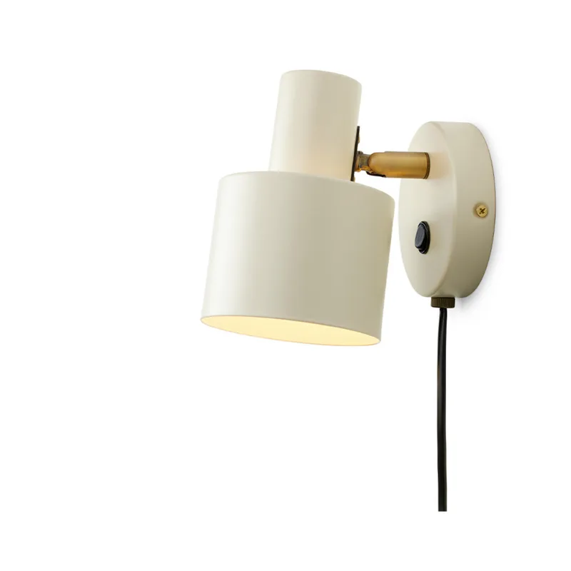 Vogue wandlamp, crème, Ø 10 cm, stekker de Halo Design – photo du produit