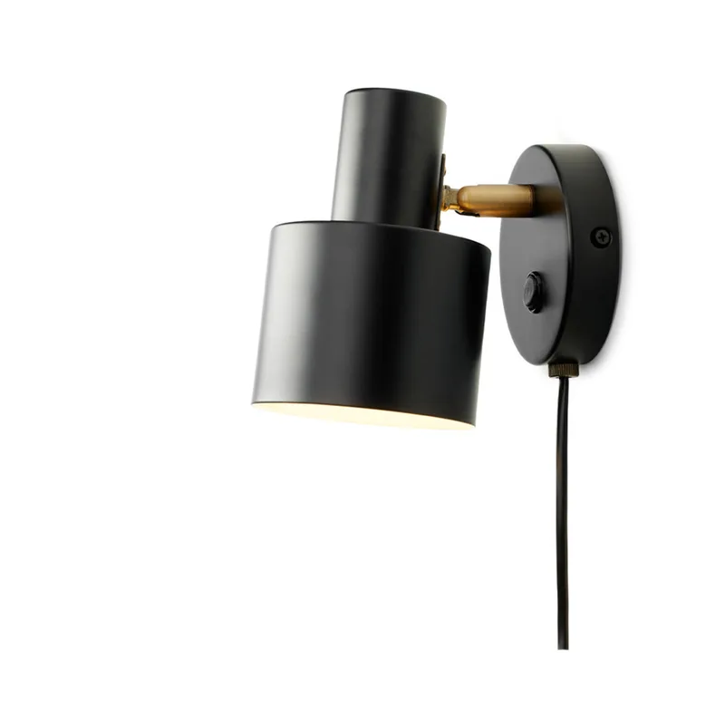 Vogue wandlamp, zwart, Ø 10 cm, stekker från Halo Design – produktbild