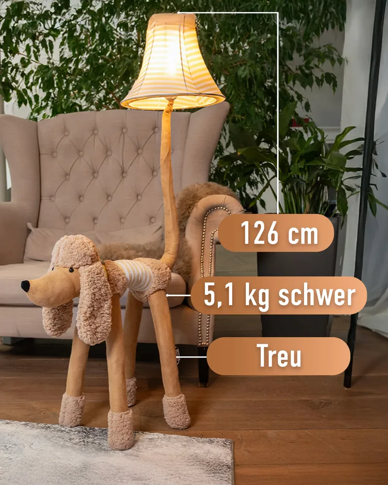 Bello – die Pudel‑Lampe (126 cm) från Happy Lamps – produktbild