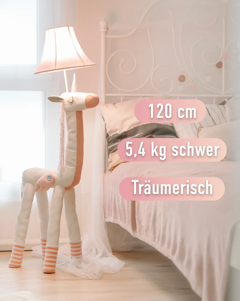 Bonita – die Einhorn-Stehlampe (1,2 m) von Happy Lamps – Produktfoto