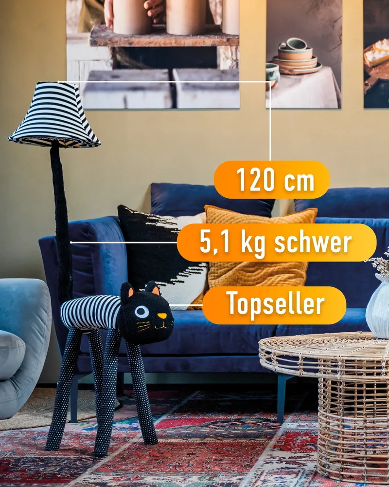 Luna – die Katzen-Stehlampe (120 cm) by Happy Lamps – product photo 1 of 5